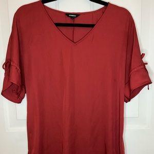 Express Red Holiday or Dress Blouse - Size Small